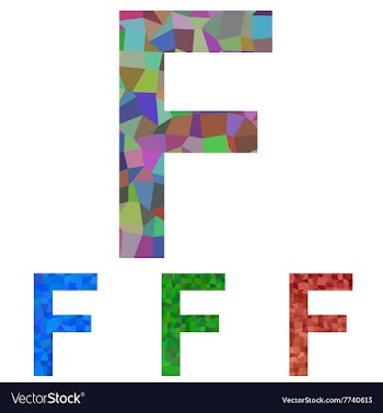 Mosaic font design - letter F vector image