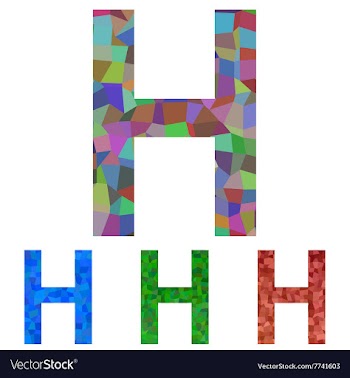 Mosaic font design - letter H vector image