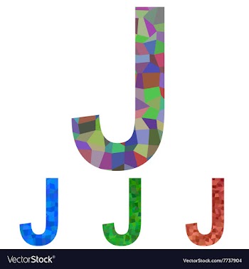 Mosaic font design - letter J vector image