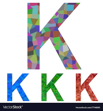 Mosaic font design - letter K vector image