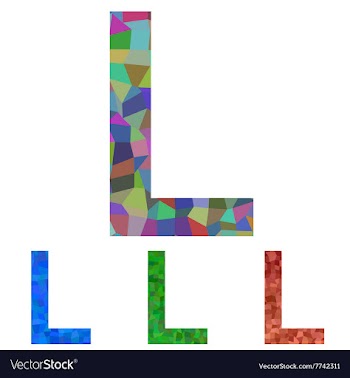 Mosaic font design - letter L vector image