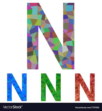 Mosaic font design - letter N vector image