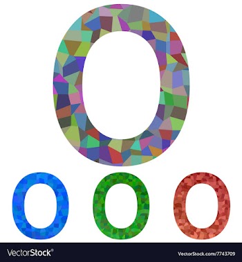 Mosaic font design - letter O vector image