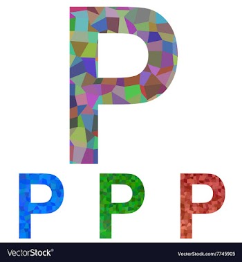 Mosaic font design - letter P vector image