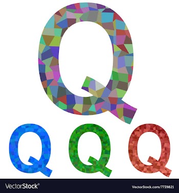 Mosaic font design - letter Q vector image