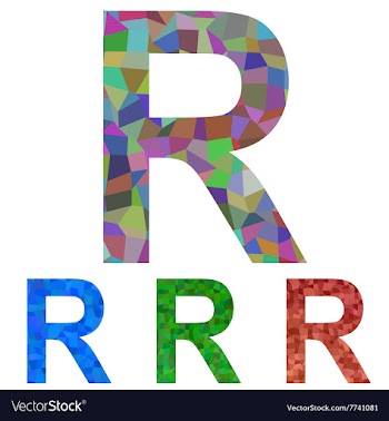 Mosaic font design - letter R vector image