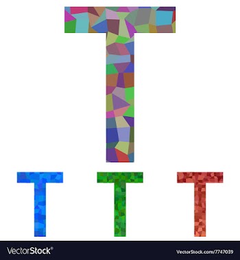 Mosaic font design - letter T vector image