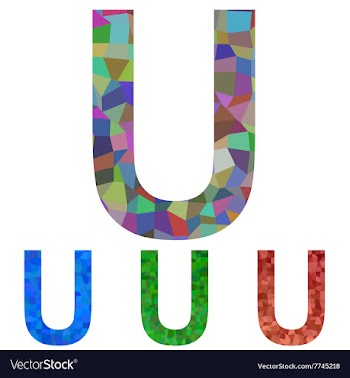 Mosaic font design - letter U vector image