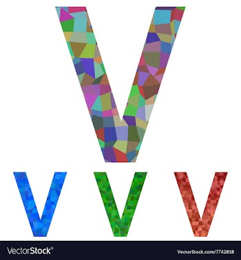 Mosaic font design - letter V vector image
