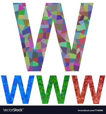 Mosaic font design - letter W vector image