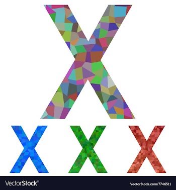 Mosaic font design - letter X vector image