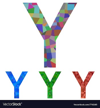 Mosaic font design - letter Y vector image