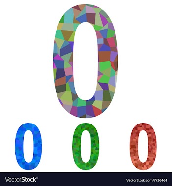 Mosaic font design set - number 0 vector image
