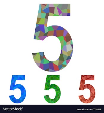 Mosaic font design set - number 5 vector image
