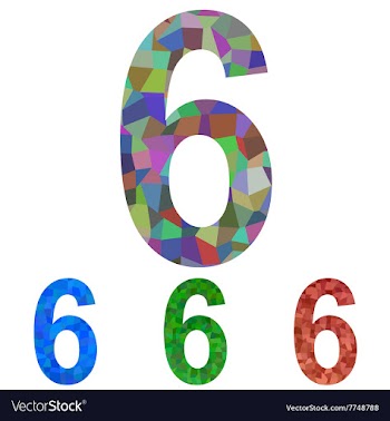 Mosaic font design set - number 6 vector image