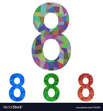 Mosaic font design set - number 8 vector image