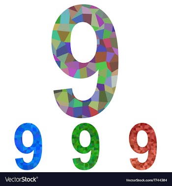Mosaic font design set - number 9 vector image