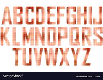  					Mosaic font vector image														