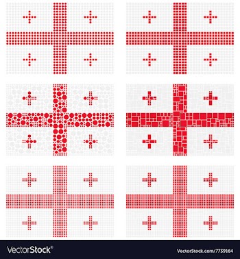Mosaic Georgia flag set vector image