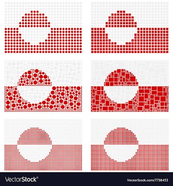 Mosaic Greenland flag set vector image
