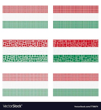 Mosaic Hungary flag set vector image