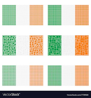Mosaic Ireland flag set vector image