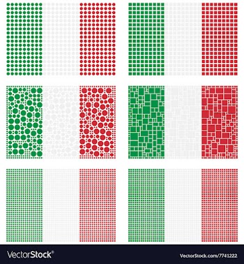 Mosaic Italy flag set vector image