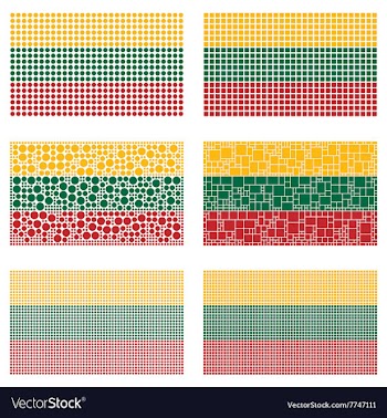 Mosaic Lithuania flag set vector image