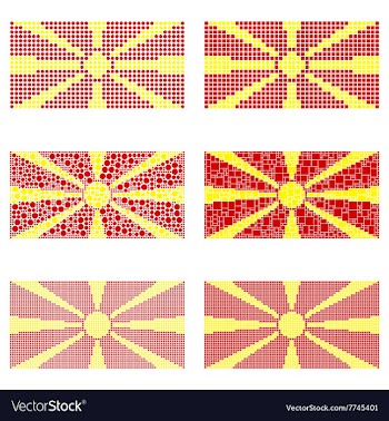 Mosaic Macedonia flag set vector image