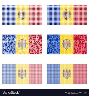 Mosaic Moldova flag set vector image