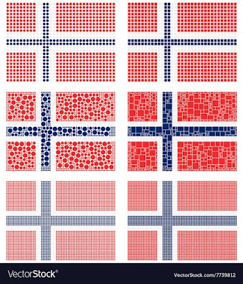 Mosaic Norway flag set vector image