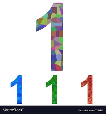 Mosaic number design - number 1 vector image