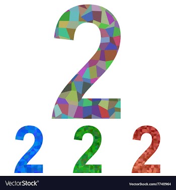 Mosaic number design - number 2 vector image