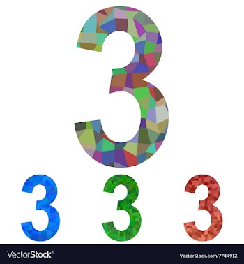 Mosaic number design - number 3 vector image