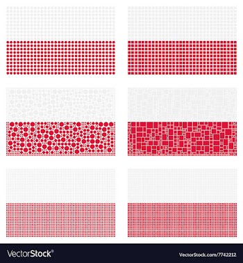Mosaic Poland flag set vector image