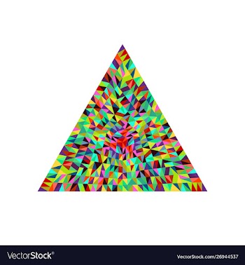 Mosaic polygon symbol - geometrical colorful vector image