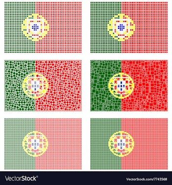 Mosaic Portugal flag set vector image