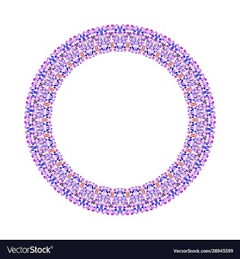 Mosaic round frame - abstract design element vector image