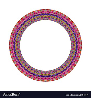 Mosaic round frame - geometrical abstract vector image