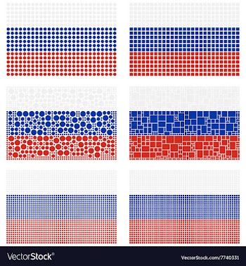 Mosaic Russia flag set vector image