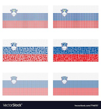 Mosaic Slovenia flag set vector image