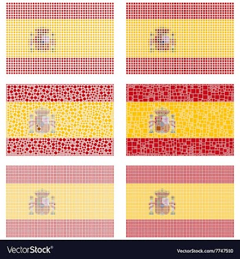 Mosaic Spain flag set vector image