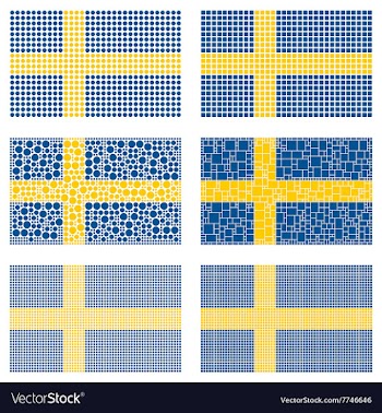 Mosaic Sweden flag set vector image