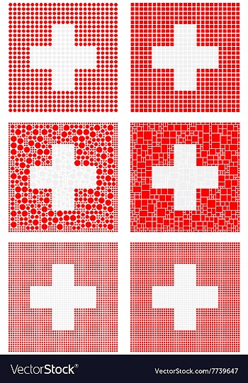 Mosaic Switzerland flag set vector image