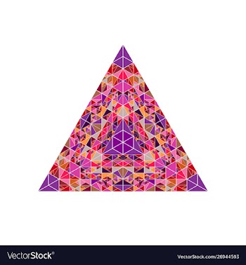 Mosaic triangle - polygonal geometrical colorful vector image