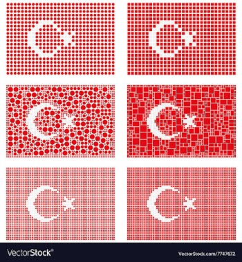 Mosaic Turkey flag set vector image