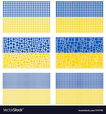 Mosaic Ukraine flag set vector image