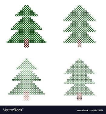 Mosaic xmas tree circles and squares vector image