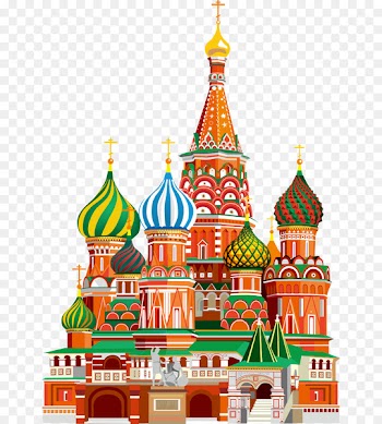 Moscow Kremlin Saint Basils Cathedral Red Square Landmark Illustration - Vector illustration Moscow Building 