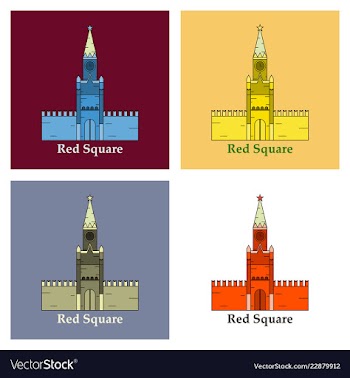 Moscow russian st basil cathedral with painted vector image